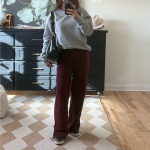 Burgundy Wide Leg Pants